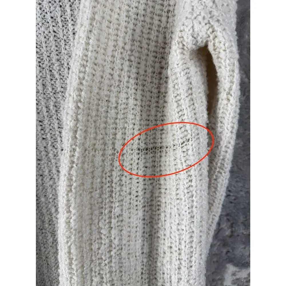Western Conection Size M Open Front Kint Cardigan Sweater‎ Ivory Long Sleeve